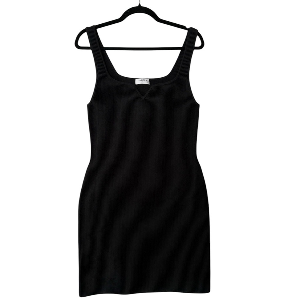 BABATON BLACK SCULPT KNIT DRESS